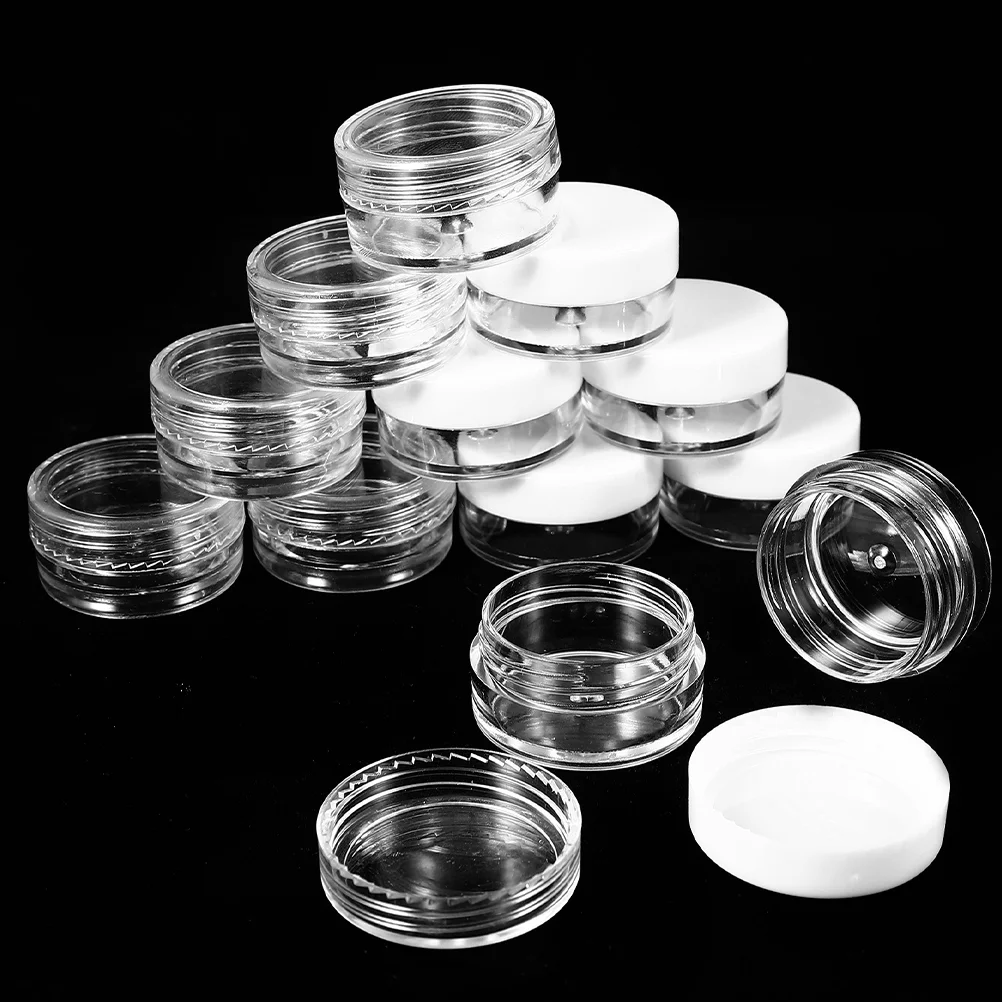 

24 Pcs Bottled Clear Jars Lip Balm Cosmetics Storage Plastic Skincare Containers