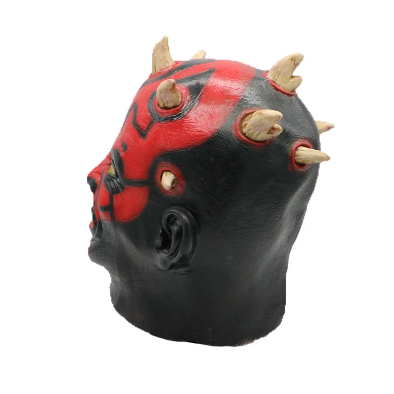 Star Wars The Phantom Menace Darth Maul Cosplay Mask Costume Latex Helmet Halloween Party Carnival Props images - 6