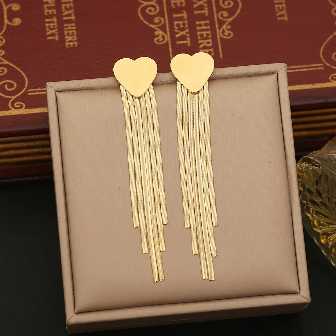 Женские серьги-бабочки в форме сердца из нержавеющей стали