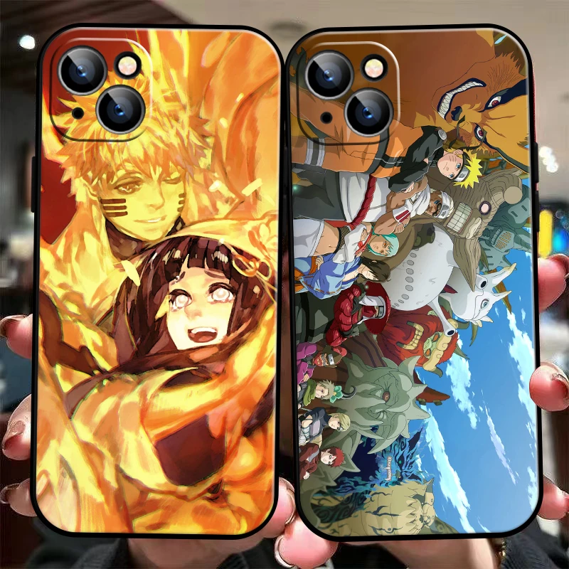 

Japan NARUTO Anime Phone Case For iPhone 11 13 12 Pro Max 12 13 Mini X XS XR MAX 5 6 7 8 Plus Funda Carcasa Black