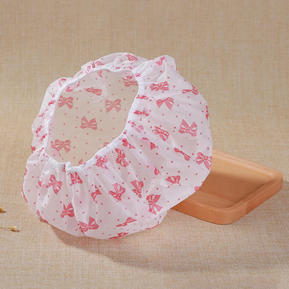 

Shower Cap Hat Bath Preventing Lampblack Bathing Caps Reusable Bowknot Waterproof Flower Decorative Cartoon Accessories Supplies