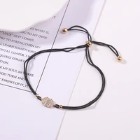 black thread string bracelets on hand lucky bracelet femme 2022 braided rope copper adjustable jewelry bijoux
