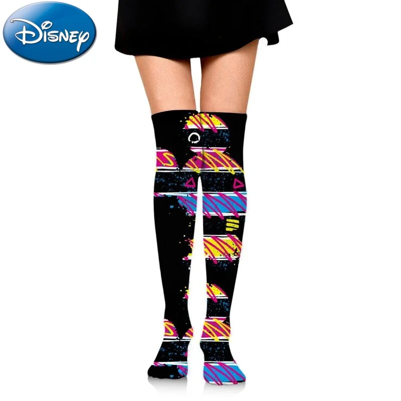 

2022 New Disney Cartoon Woman Print Cotton Stockings Over The Knee Thigh Socks Winter New Warm Sexy Stockings Girls Stockings