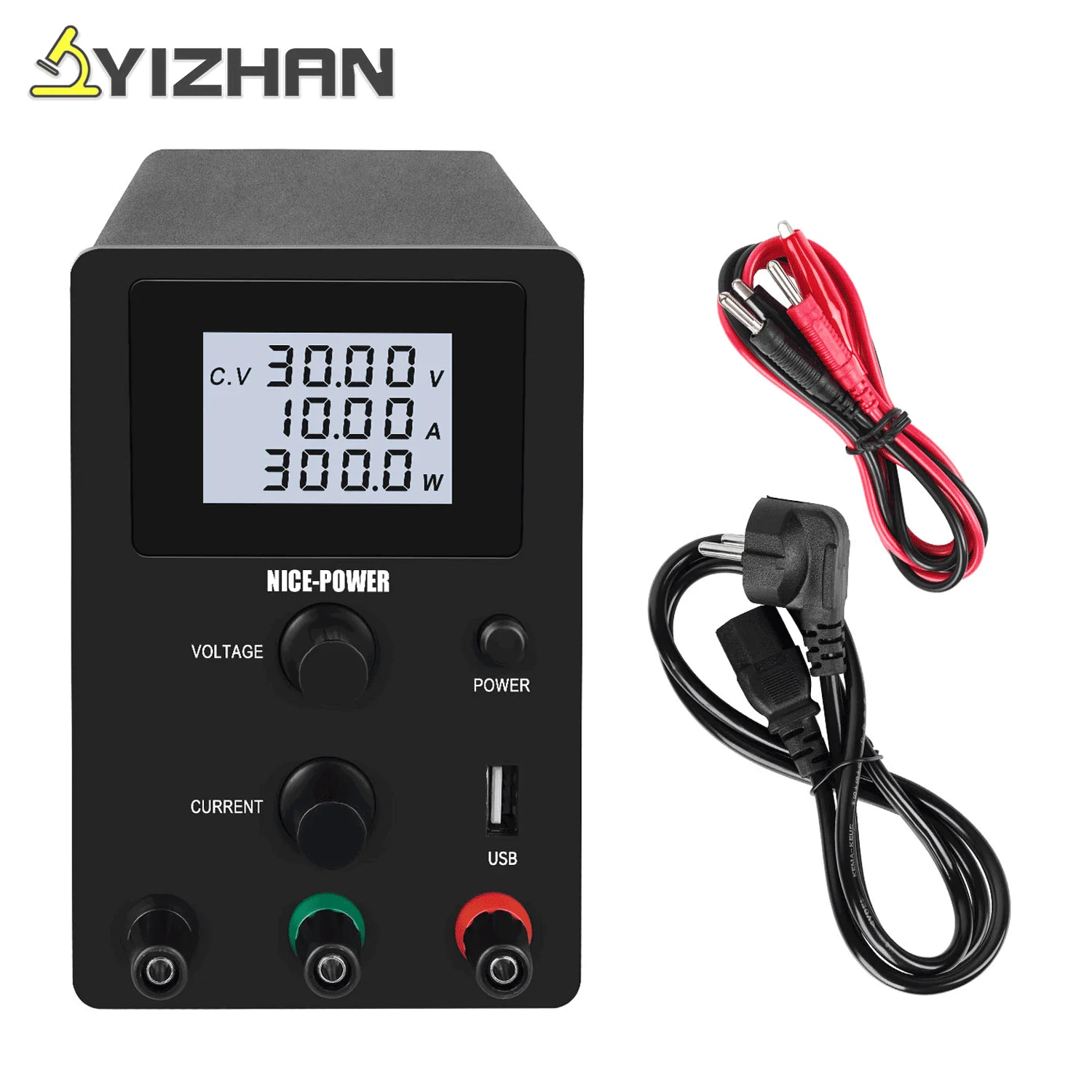 

NICE-POWER 30V 10A DC Power Supply Variable 60V 5A Adjustable Switching Regulated Source High Precision 4-Digits LCD Display USB