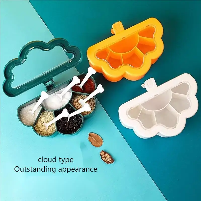 Кухонная коробка для приправ с несколькими ячейками стеллаж соли перца специй