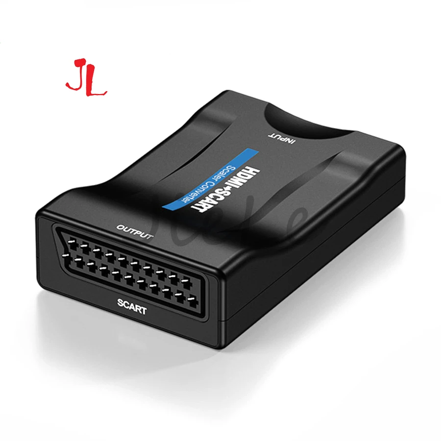 

1080P SCART to HDMI compatible Video Audio Upscale Converter Adapter for HDTV Sky Box STB Plug for HD TV DVD-compatible