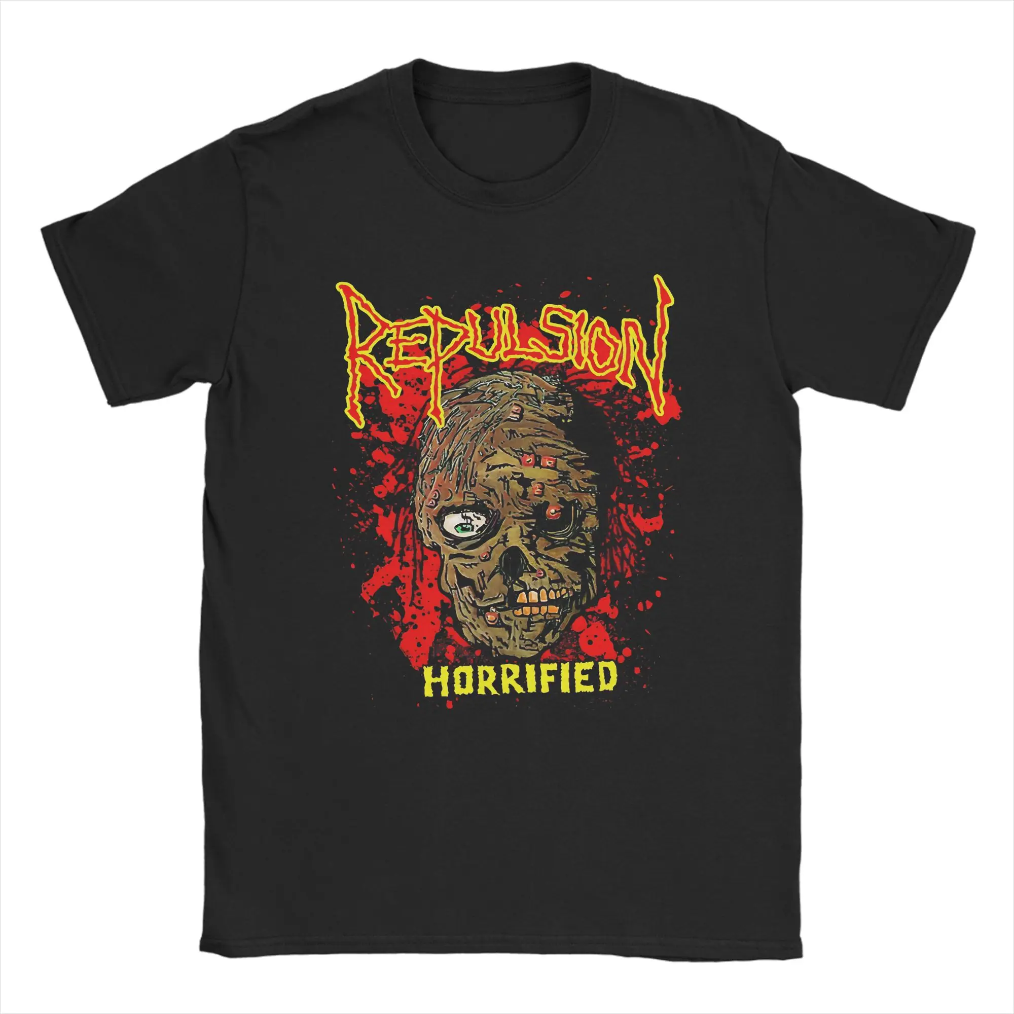 Фото Футболка Humor Repulsion Classic Old School Death Metal, мужская футболка с круглым воротником, 100% хлопок, футболка с короткими рукавами, подарочные топы №4