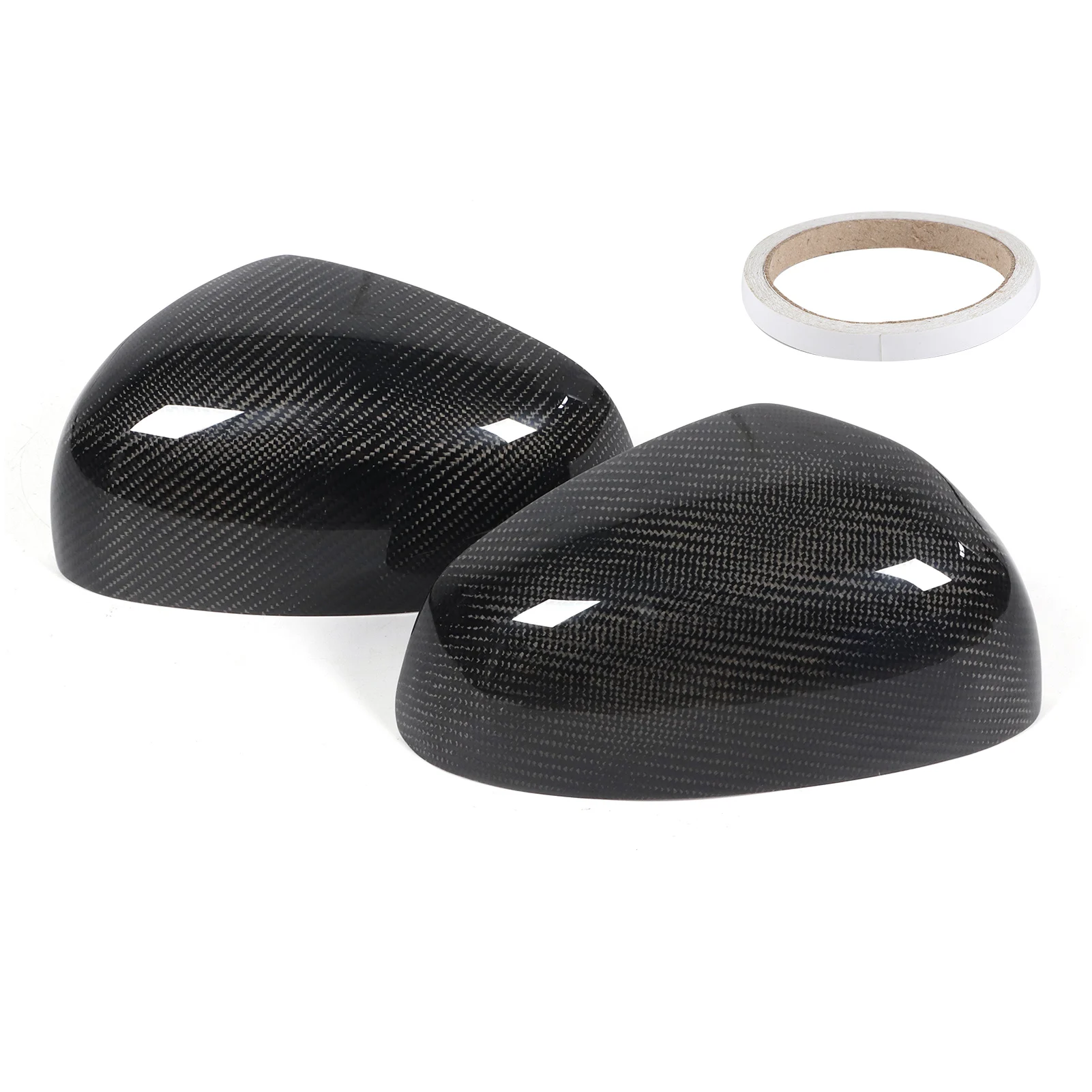 

Pair Rearview Wing Mirror Cover Carbon Fiber Sticker Trim Fit for Smart Fortwo 2009‑2014