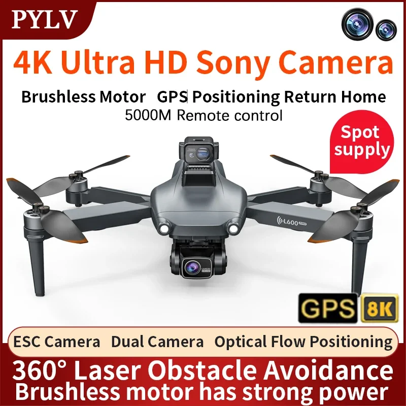 

L600 Pro GPS Беспилотник 4K Профессиональная HD двухкамерная защита 5G Wifi RC Расстояние 3KM