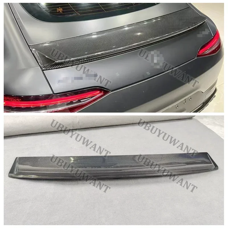Фото Для Mercedes-Benz GT43 GT50 GT53 (только для 4-дверных моделей) высококачественный задний спойлер на крышку багажника из настоящего карбона 2019-2025 №1