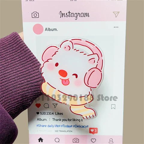 Глянцевая Подставка для телефона для iPhone 15 14 13 12 Pro Мультяшное животное Милый щенок Собака Глянцевая ручка Tok Подставка для телефона Кронштейн для iPhone 15 14 13 12 Pro Griptok Поддержка Универсальный держате