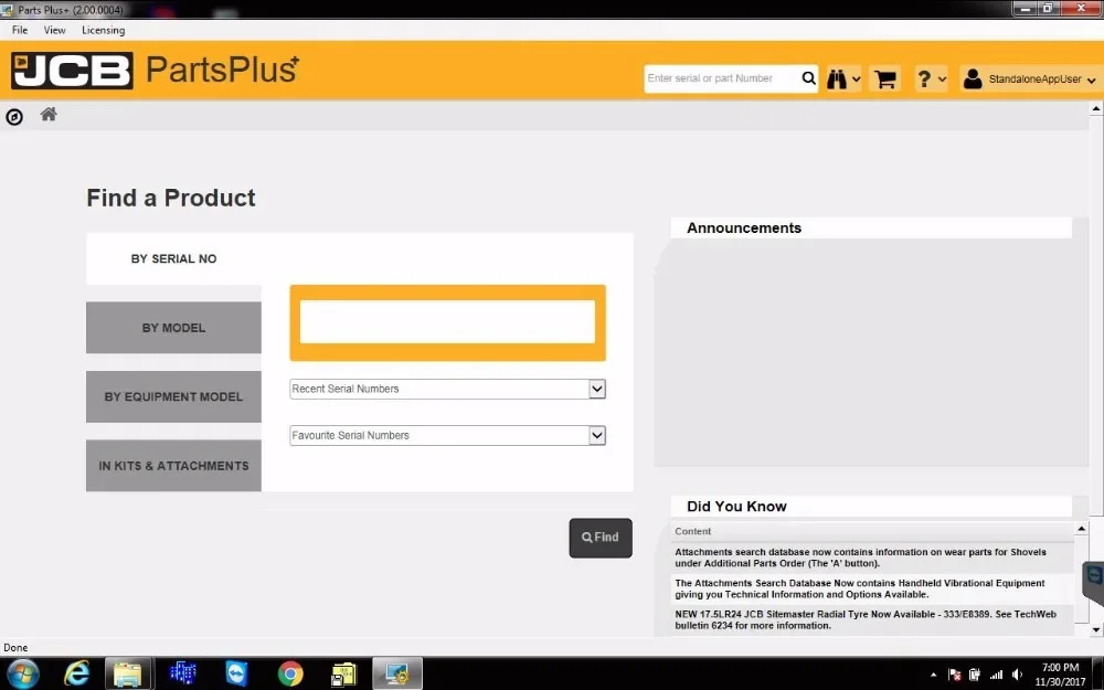 Запасные части JCB SPP Plus+ 2.00 [2017]
