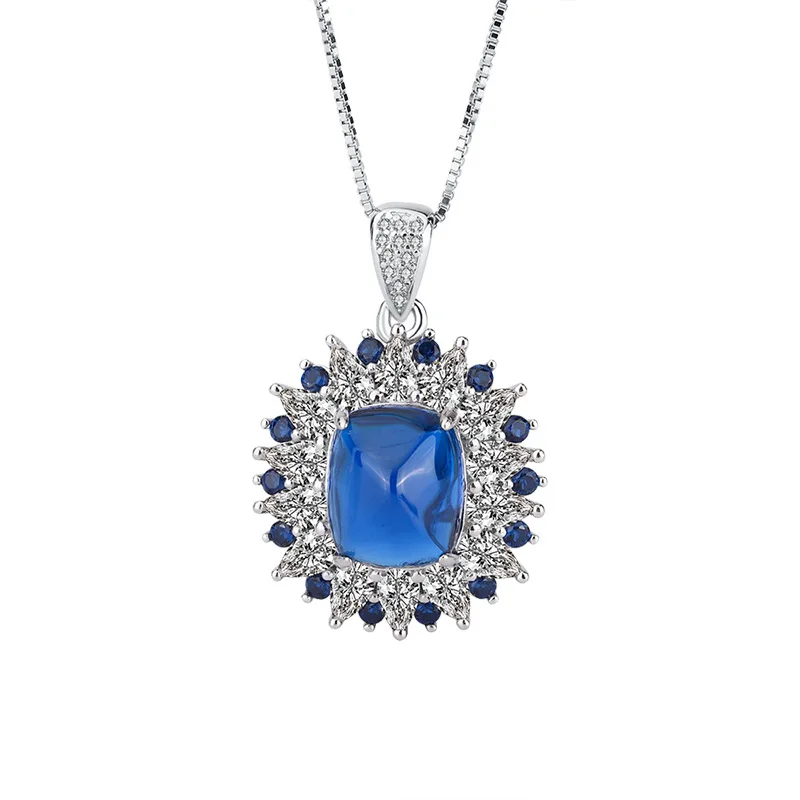 

Женское ожерелье из серебра 925 пробы, с муассанитом, 10 х12 мм