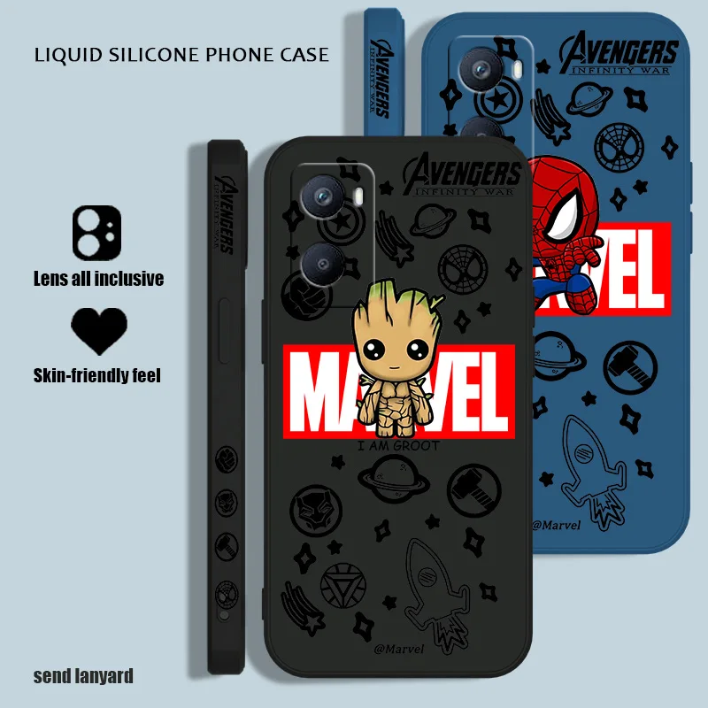 Marvel Мстители герой логотип для OPPO A53S A52 A33 A32 A31 A16S A12 A11S A9 A5 F21 F11 2020 Pro жидкий левый трос телефон