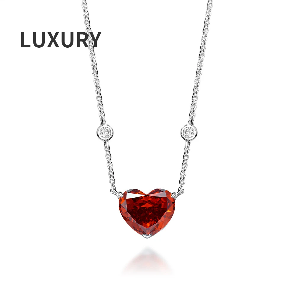 

Luxury 100% 925 Sterling Silver 10*12mm Aquamarine High Carbon Diamond Ice Flower Cut Pendant Necklace For Women Fine Jewelry