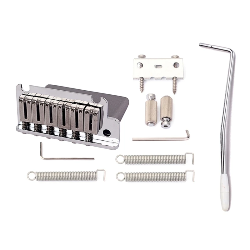 

Electric Guitar Bridge Tremolo System Set with Whammy Bar for 6 String Strat Guitar Tailpiece Replacement Chrome