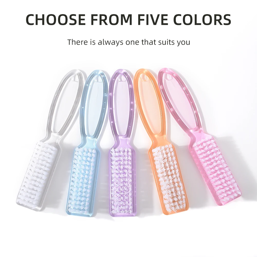 

2Pcs Transparent Nail Brush Cleaning Remove Dust Brush Nail Tools Powder Plastic Cleaner Nails Art Manicure Care Accessory Tools