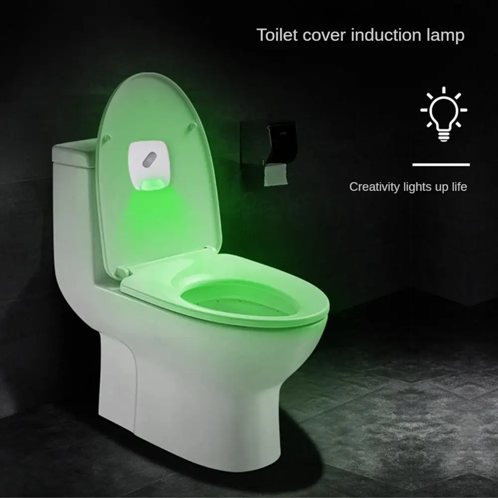 

Led Toilet Night Light Energy Saving Bathroom Motion Activated Sensor Lamp with Adhesive Tapes Built-In Pir Sensor Led Light