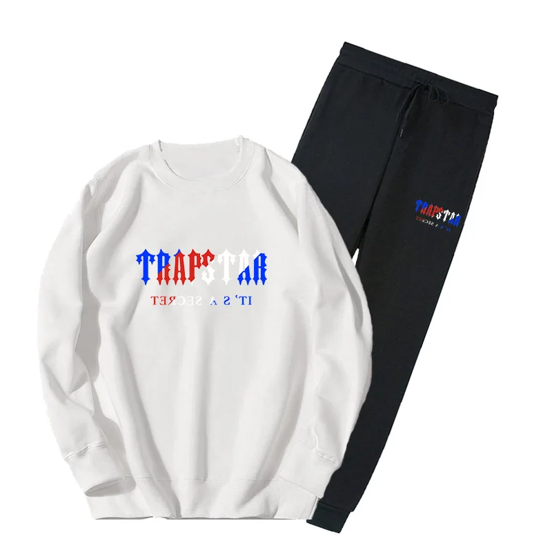 

New Tracksuit Men/Female Crew Neck Sweatshirt Sweatpants Two Pieces Set Loose Sportswear Printing Hoodies Outfit Spring Autumn
