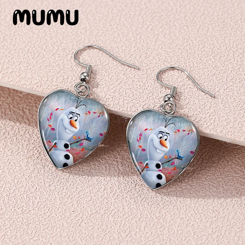 Новинка 2024 висячие серьги в форме сердца принцессы Эльзы Анны ручной работы