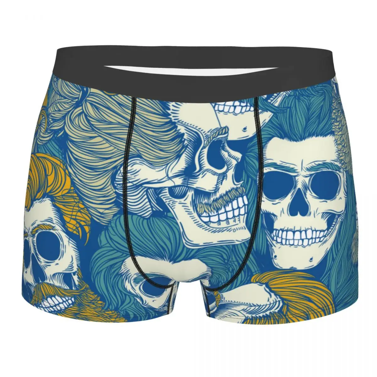

Boxer Men Underpants Bearded Skull With Mustache Men's Panties Shorts Breathable Mens Underwear Briefs Sexy Boxers
