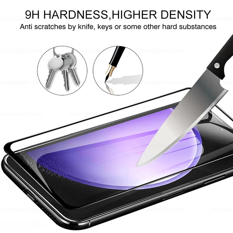 3 шт. защитная пленка с полным покрытием Galaxy S23 черный край для Samsung S21 FE S23FE 5G