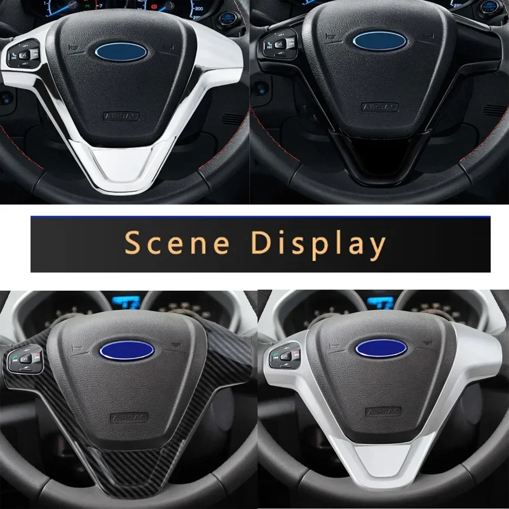 Кнопки на руль для Ford New Fiesta MK7 2009 - 2017 Ecosport 2013 -2017 наклейка блестки ABS рамка