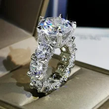 여성용 빈티지 모이사나이트 지르콘 반지, 발렌타인 데이 선물, 디자이너 쥬얼리 선물, Anillos Mujer