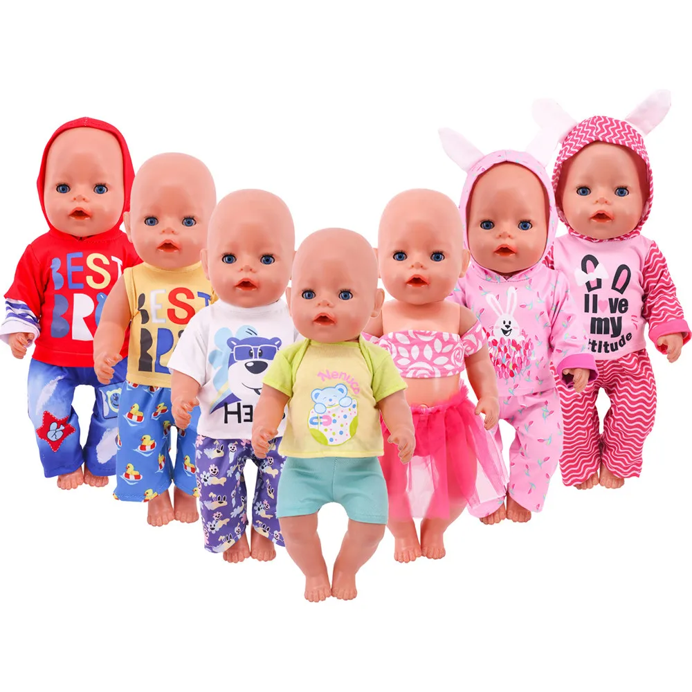 

Doll Cute Handmade Casual Clothes for 18 Inch American Doll & 43cm Birth Baby Gifts for Our Generation Christmas Birthday Girls