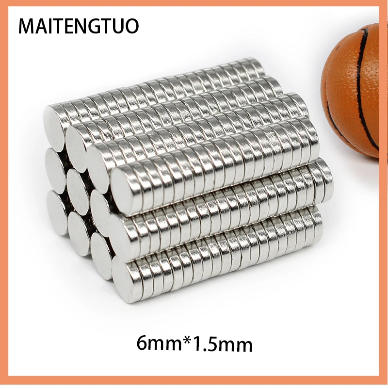 

50/100/200/500/1000/1500PCS 6x1.5 Disc Strong Permanent Neodymium Magnets 6x1.5mm Thin Small Round Search Magnet 6*1.5 mm