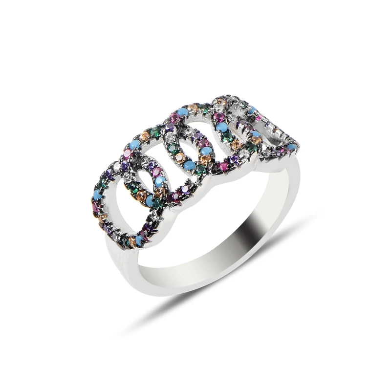 

Silver 925 Sterling Mixed Zircon Cubic Zirconia Ring