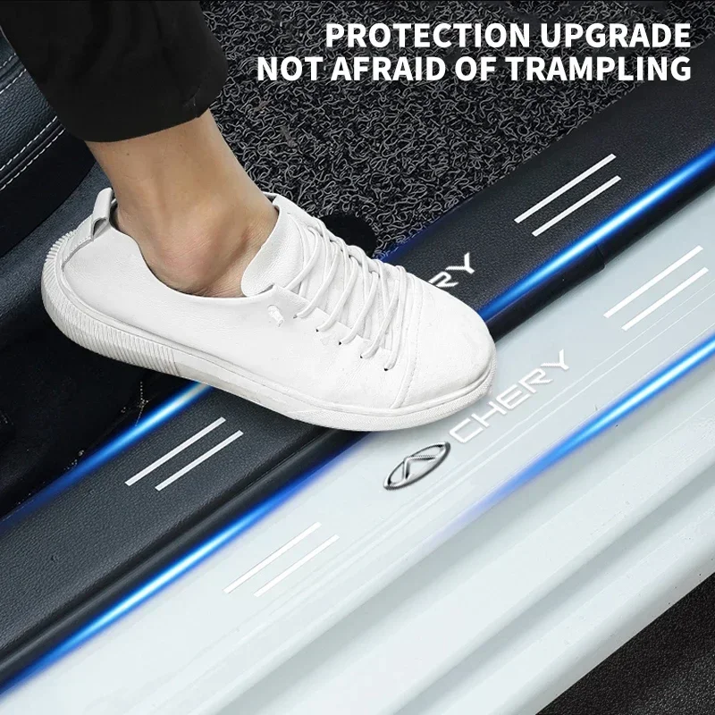 Фото 4 шт., прозрачные наклейки на пороги автомобиля Chery Tiggo 2 3 4 5 6 7 8 3X 5X Pro T11 Fulwin №2