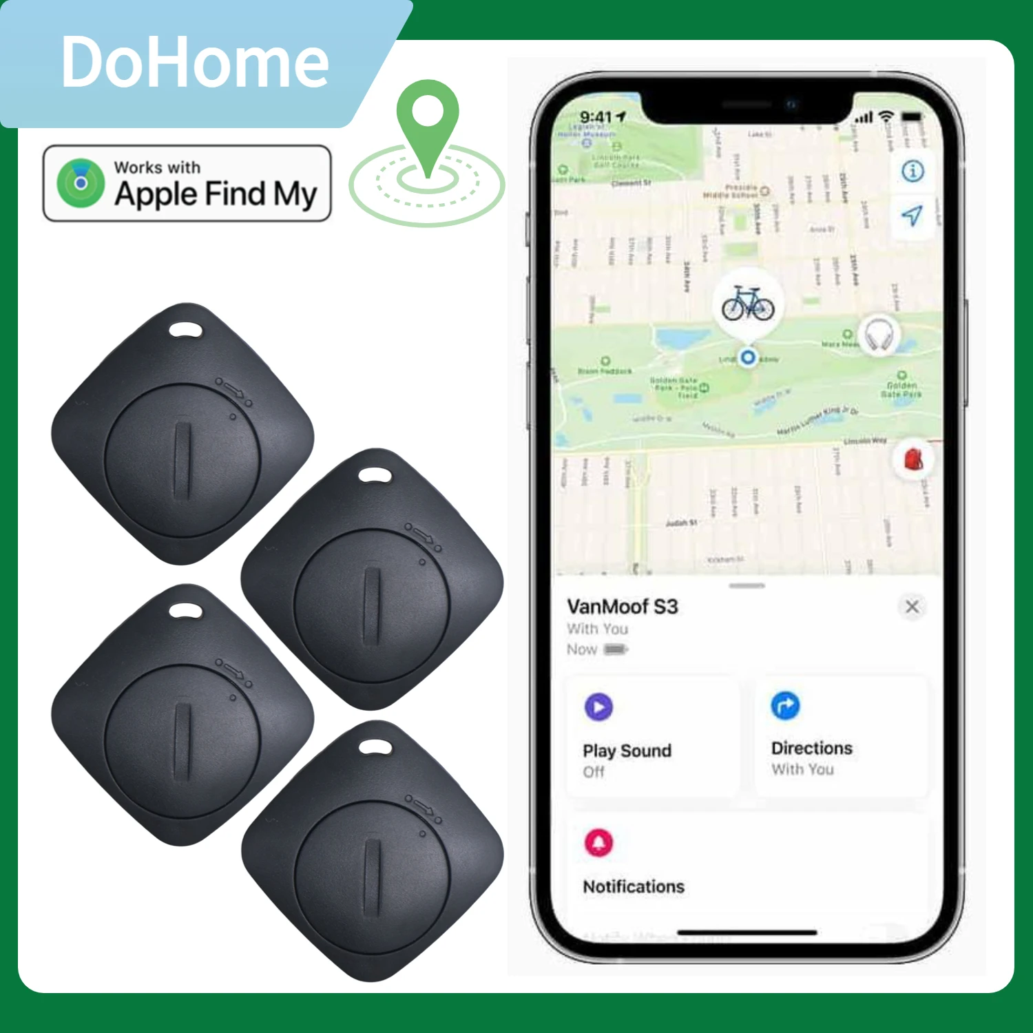 Поиск ключей AIYATO, Bluetooth смарт-трекер работает с Apple Find My (только для iOS), защита конфиденциальности, режим потери, локатор позиции для сумок