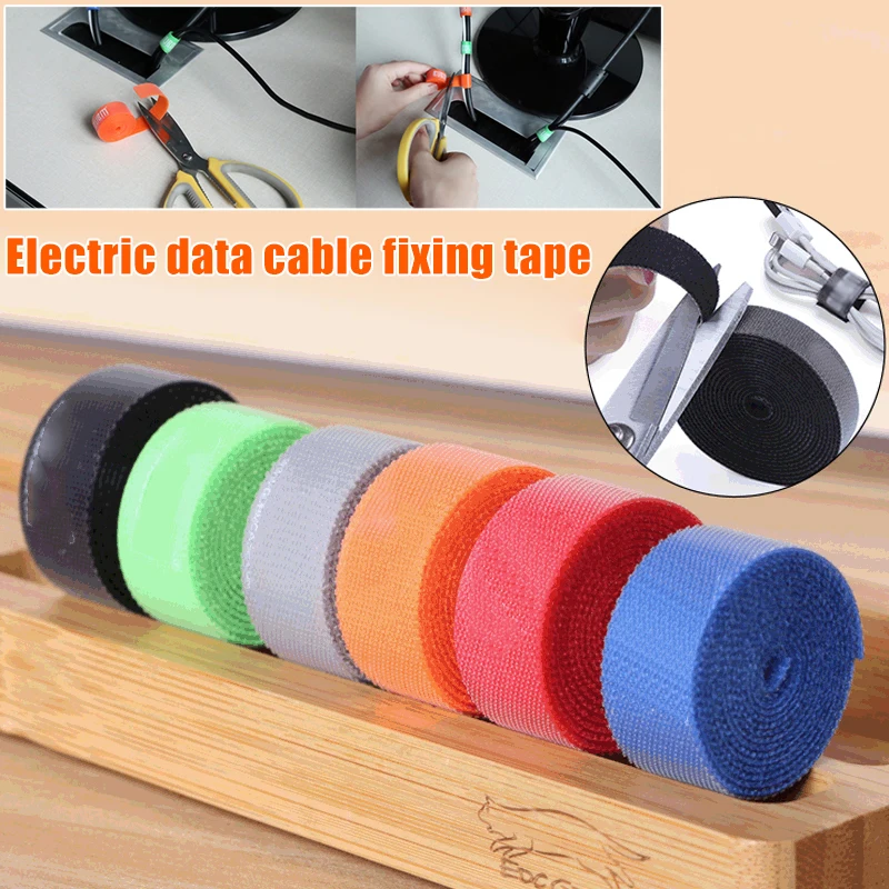 

6 Roll Reusable Organizing Tape Cable Straps Cable Ties Nylon Fastening Tape Wire Organizer for Cords Cable Management