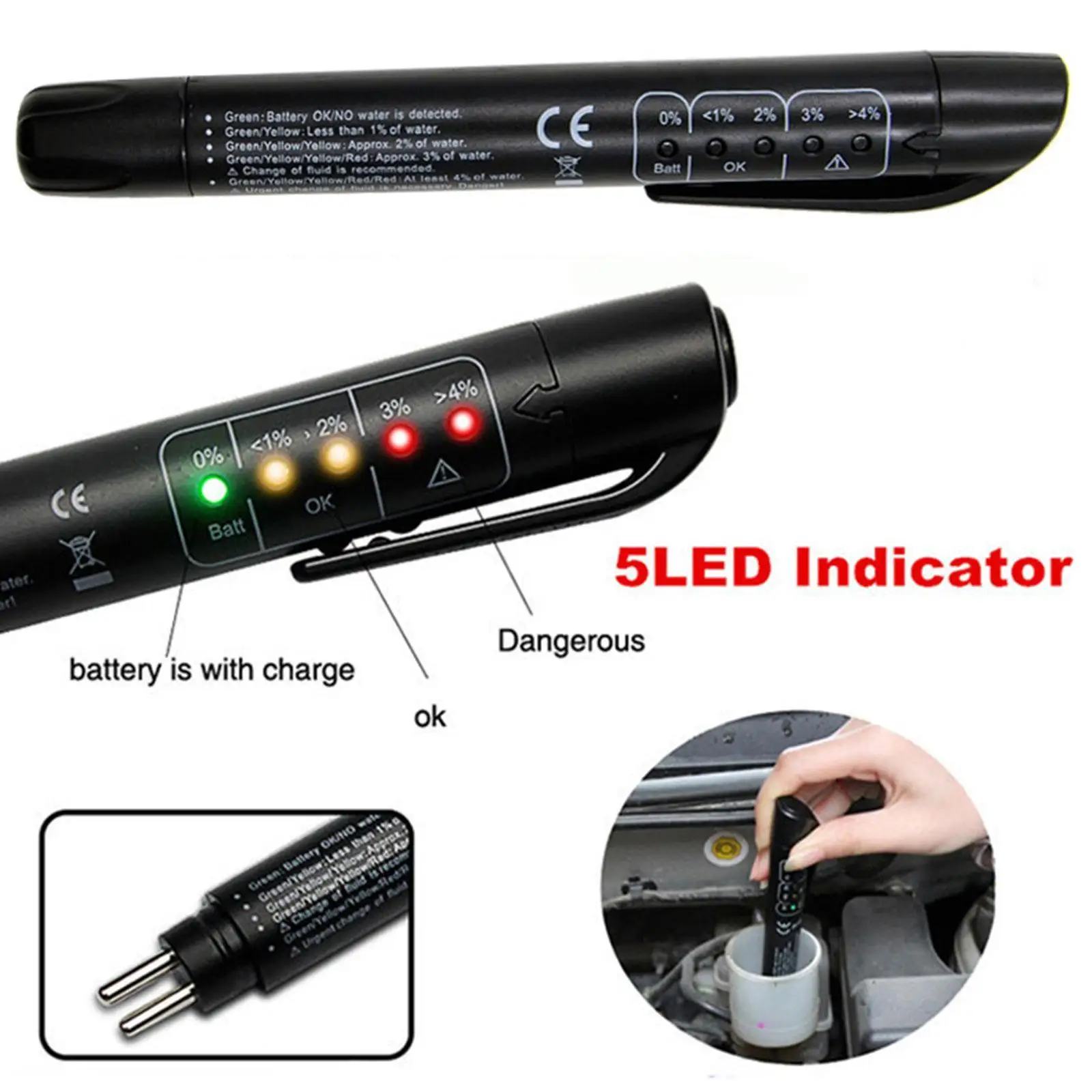 

Universal Brake Fluid Tester Accurate Oil Quality Diagnostic Tools LED Indicator Liquid Testing Pen Automotive Brake Oil Tester
