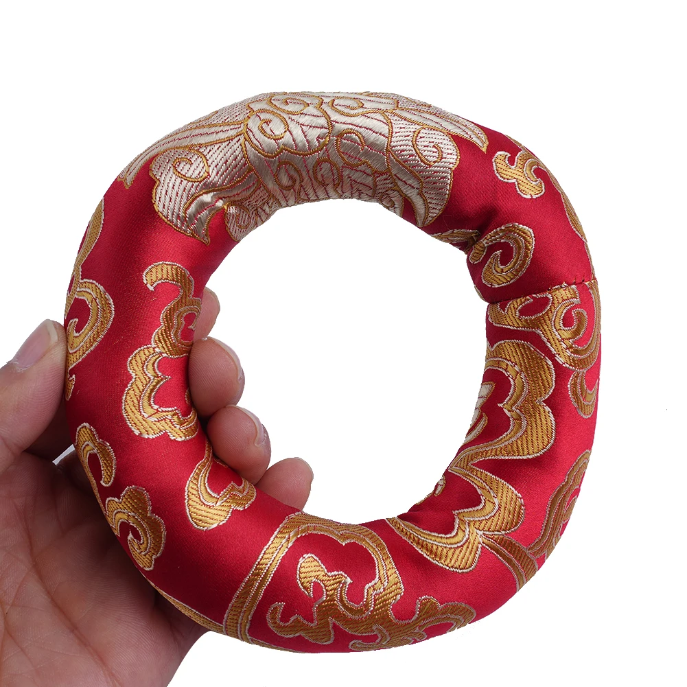 

Bowl Cushion Traditional For Tibetan Singing Bowl Cushion Pillow Hand Embroidered with Auspicious Cloud Design