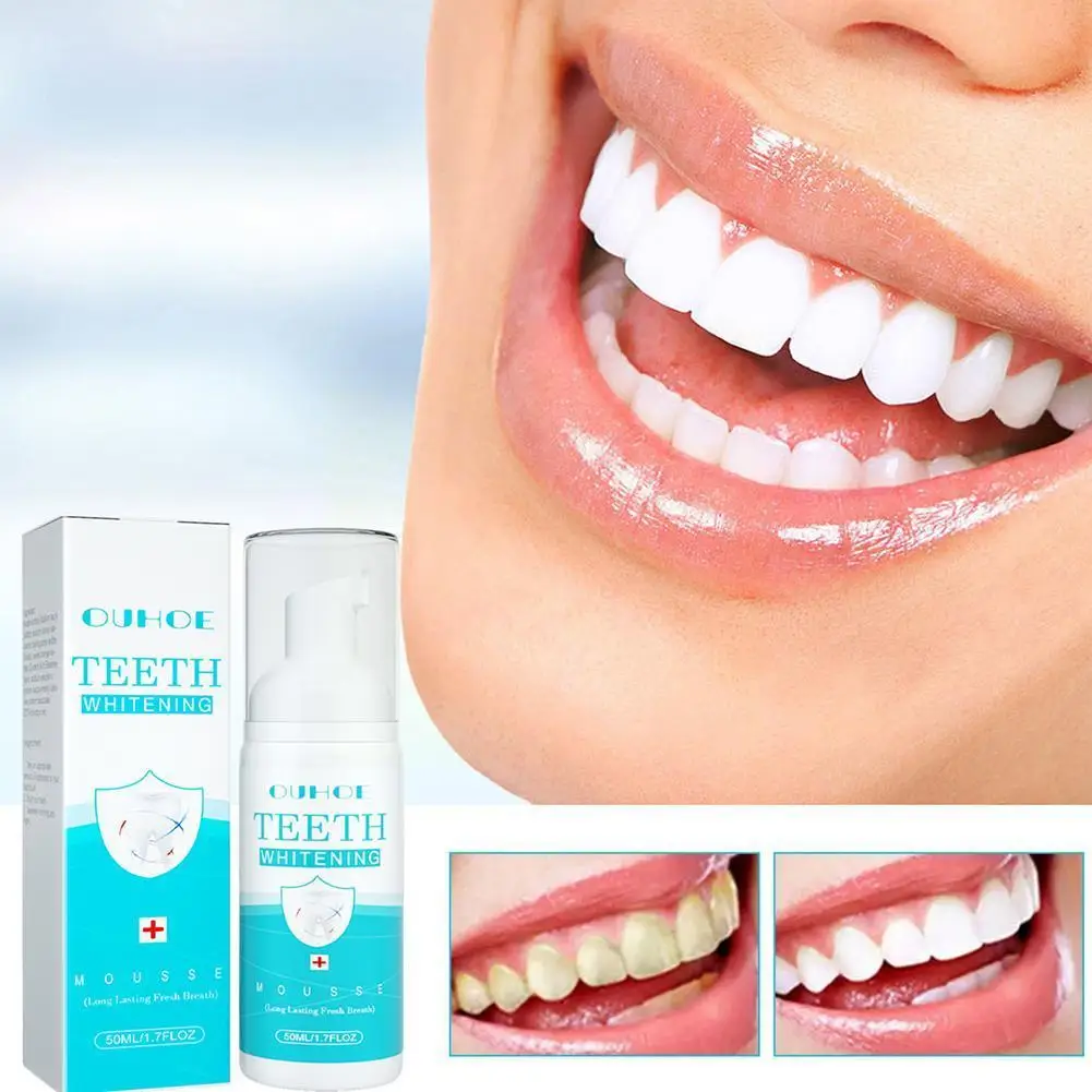 

50ml Ultra-Fine Mousse Foam Deep Cleansing Whitening And Tooth New Teeth Breath Whiten Foam Stains Dissolve Clean Toot Fres A9S6