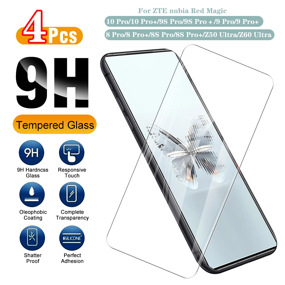 4 шт. ZTEnubia 10Pro + 9S/9/8S/8 Pro Z50/Z60 ультра Защитное стекло для ZTE nubia Red Magic 10 Plus 9Pro 8Pro защита