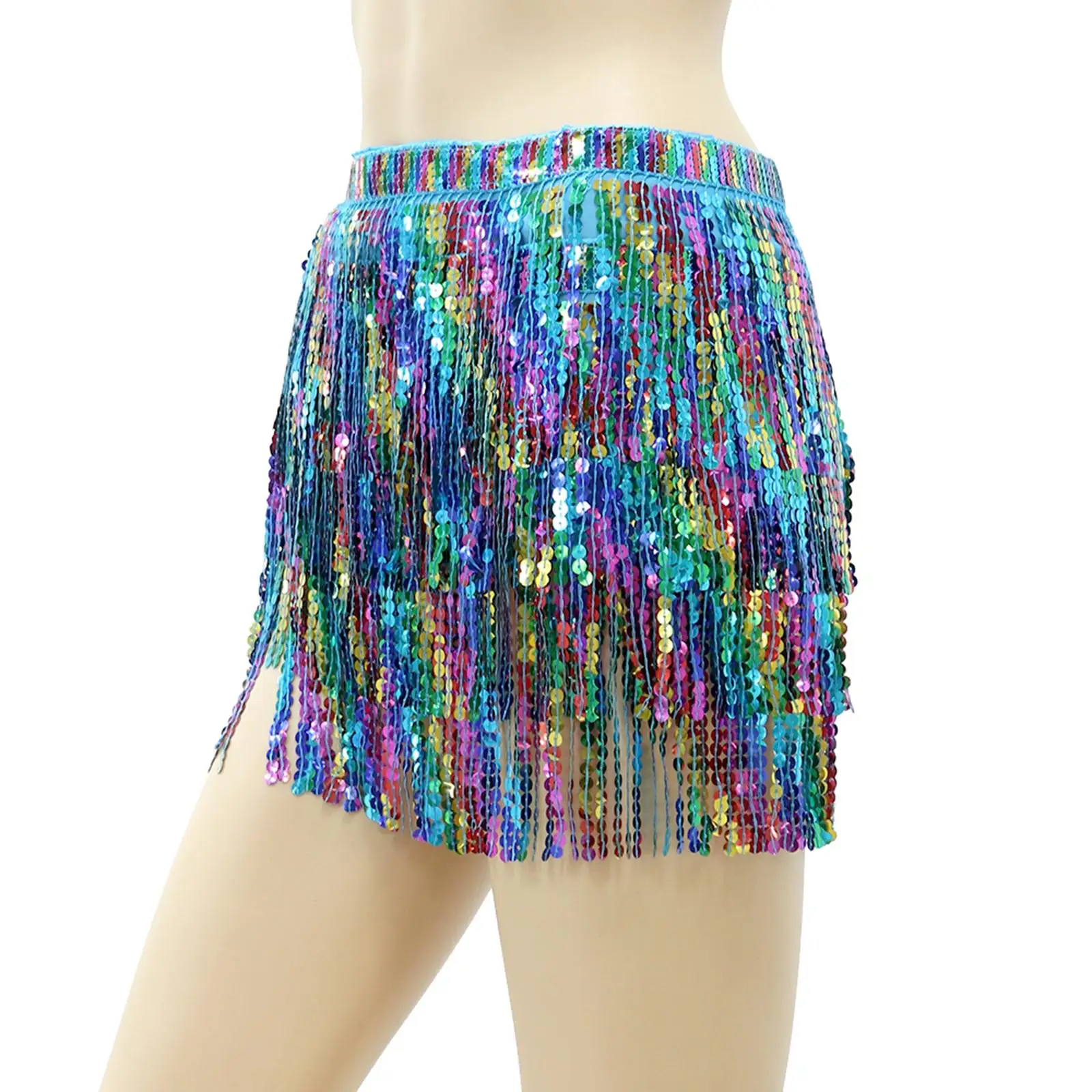 

Fashion Sequin Skirt Sequin Fringe Skirt for Dancing Practice Performance Samba Women