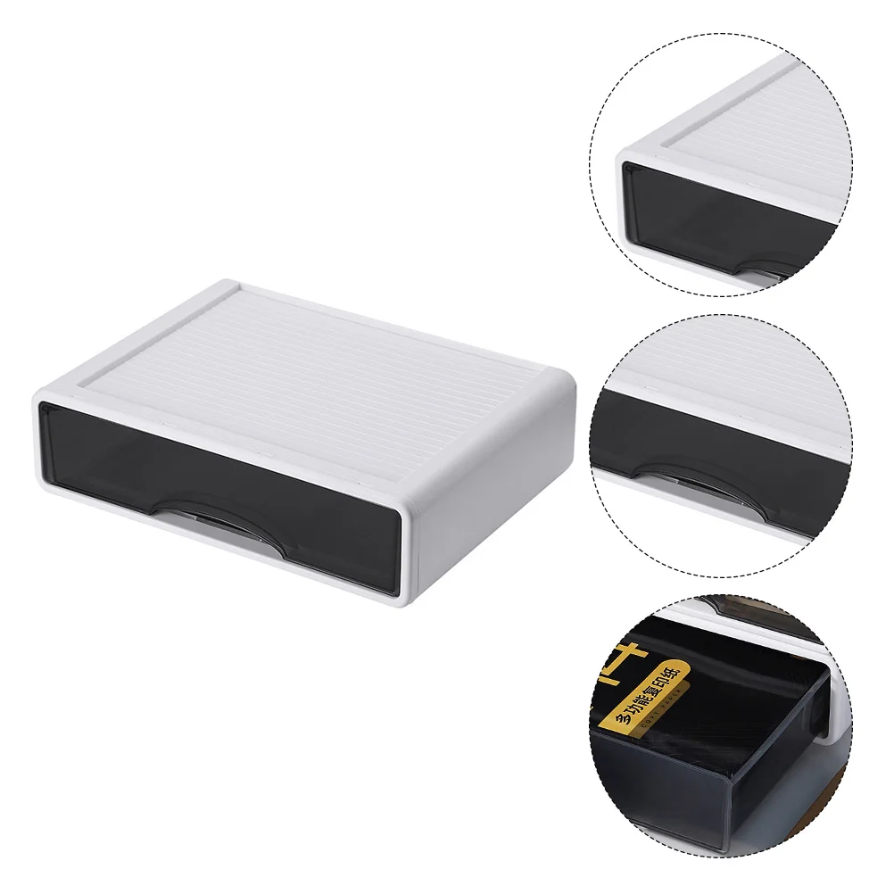 

Desktop Drawer Box Stationery Storage Container Office Plastic Desk Organizer