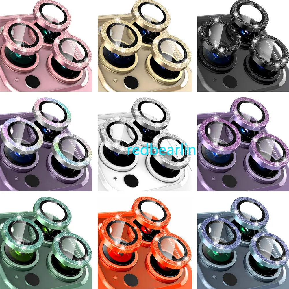 200pcs Luxury Glitter Diamond Camera Lens Protector For iPhone 11 12 13 14 pro Max Back Camera Glass Protector Sticker Cap