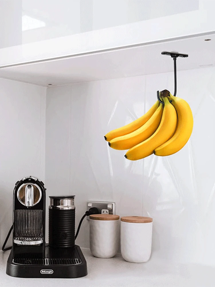 

1pc Rotatable Banana Hook Under Cabinet Metal Foldable Multi-purpose Banana Hanger Under Cabinet For Hang Fresh