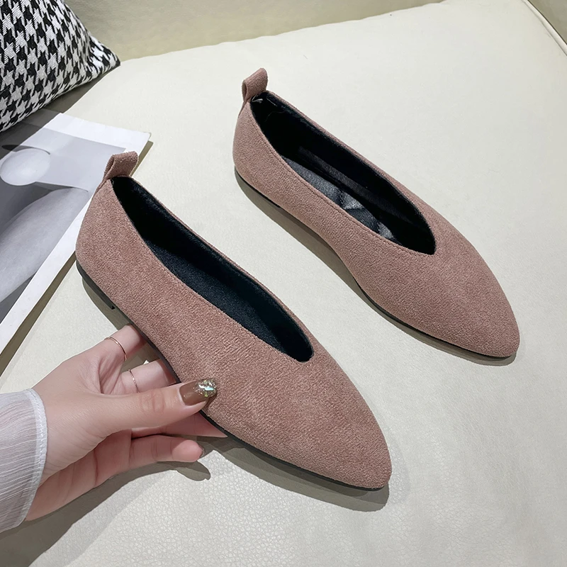 

2023 Fashion anti-slip mesh elastic ballet shallow flat shoes Women's soft bottom knitting dress shoes flat shoes