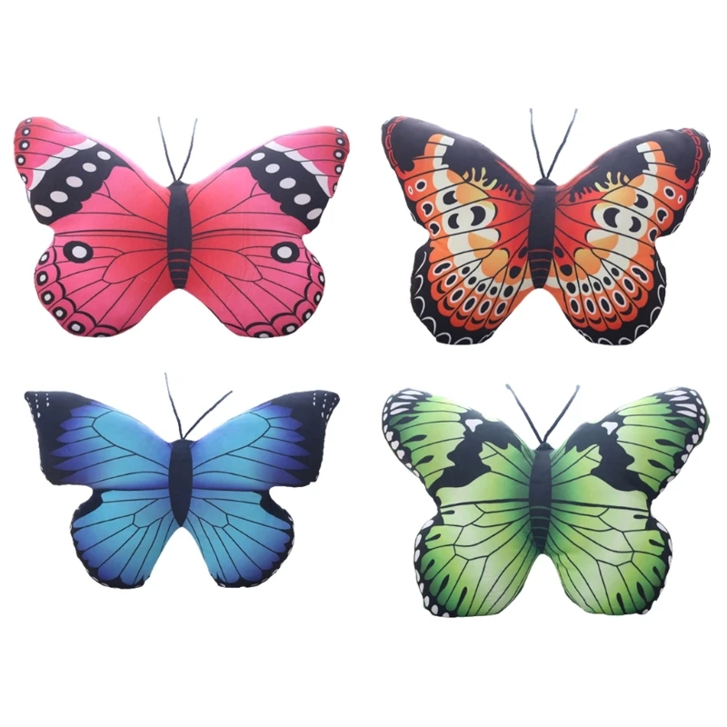 

3D Butterfly Throw Pillow Soft Plush Stuffed Cushion Sleep Accompany Colorful DropShip
