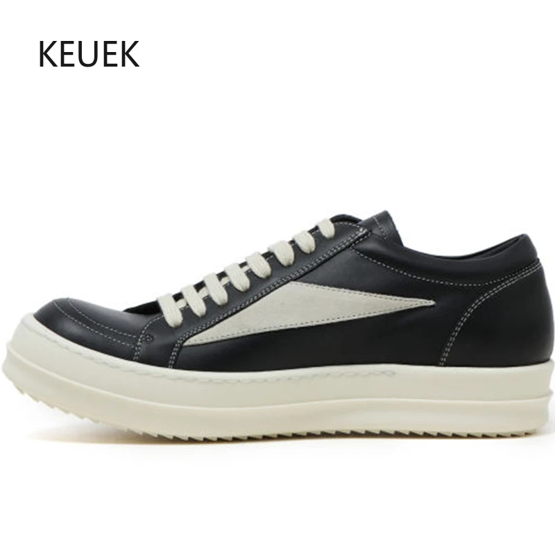 

Кроссовки мужские из натуральной кожи, дизайнерская повседневная обувь для скейтборда, на толстой подошве, Модные дышащие Роскошные спортивные туфли на плоской подошве, 5 А