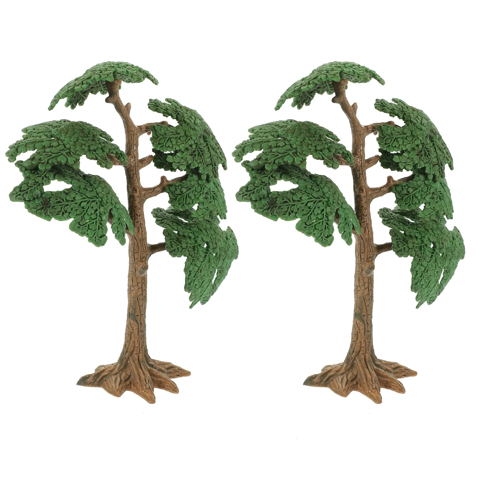 

2 Pcs Greenery Decor Model Tree Mini Trees Sand Table Plastic Abs Child Diorama
