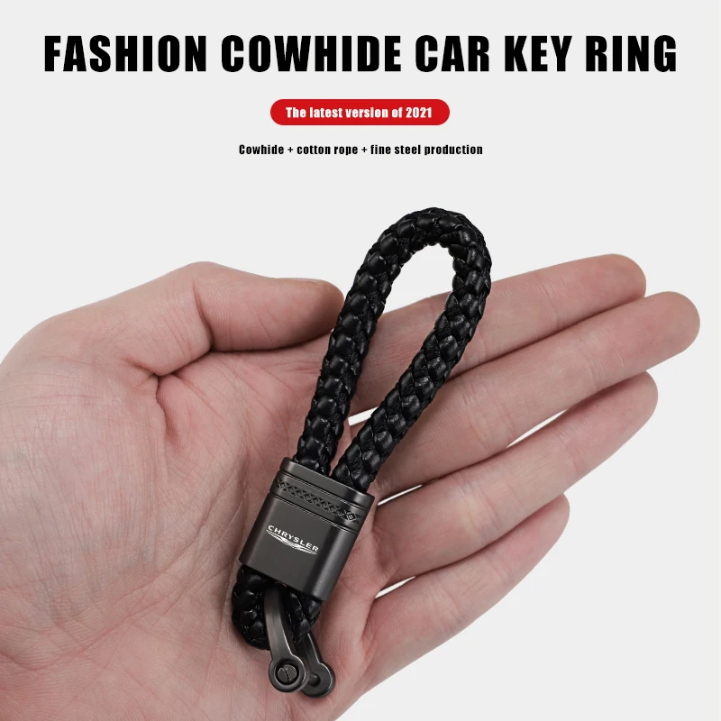 Кожаный брелок для ключей из цинкового сплава вязаный Chrysler 300 300C 300M Aspen Cirrus Concord