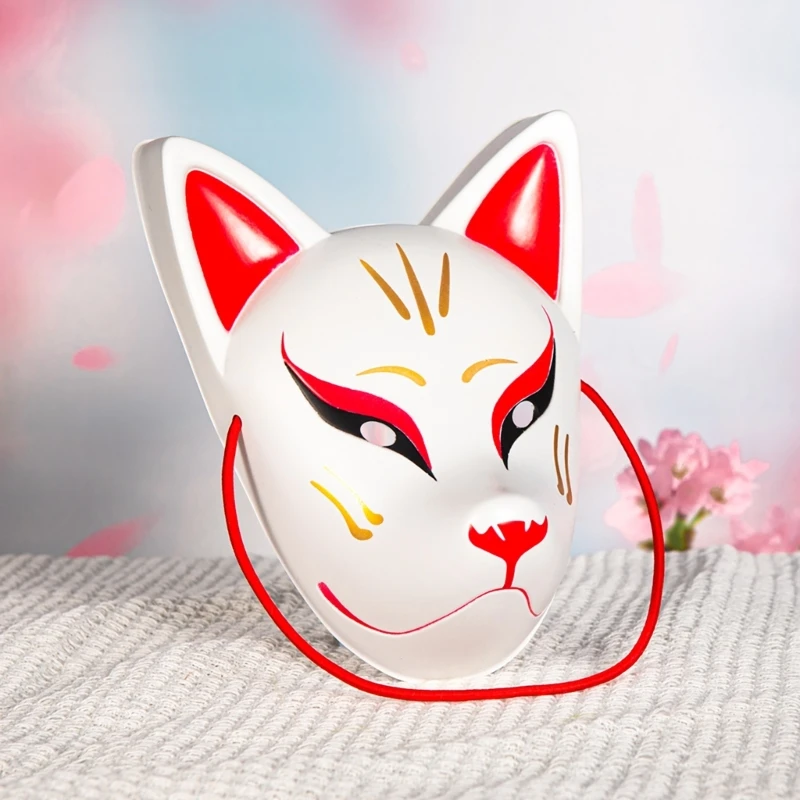 Маска лисы Кицунэ для Хэллоуина маскарада косплея маска Кабуки кошки DXAA