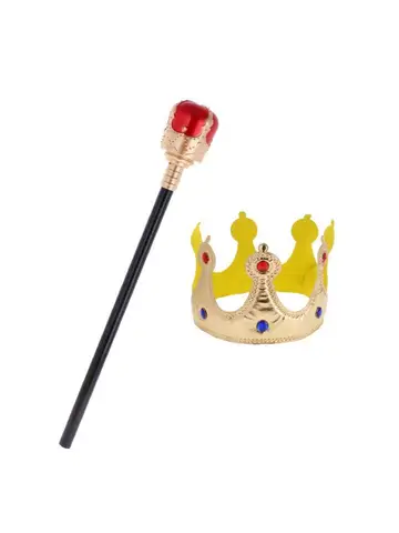 Королевская корона и скипетр Детский костюм Король Королева Аксессуары для вечеринки маскарадный костюм для сказок исторические истории Хэллоуин