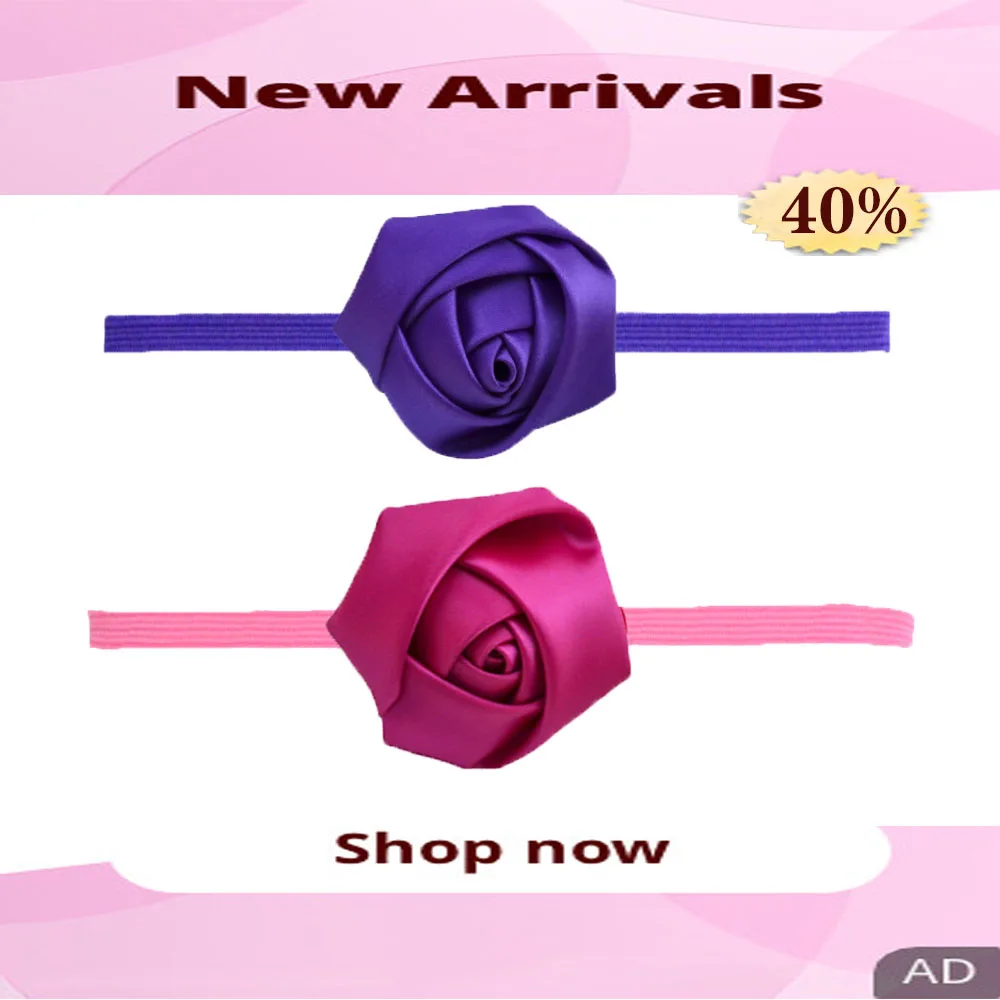 

Детские аксессуары для волос головная повязка большой 5 см Трехмерная лента розовый бутон с эластичной тонкой повязкой на голову